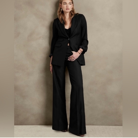 Banana Republic Lido Wide Leg Black Pants Size 4 - Picture 8 of 10